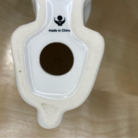 Vintage 90s Ceramic Easter Bunny With Basket Egg Cup - Off White - Picture 8 of 11